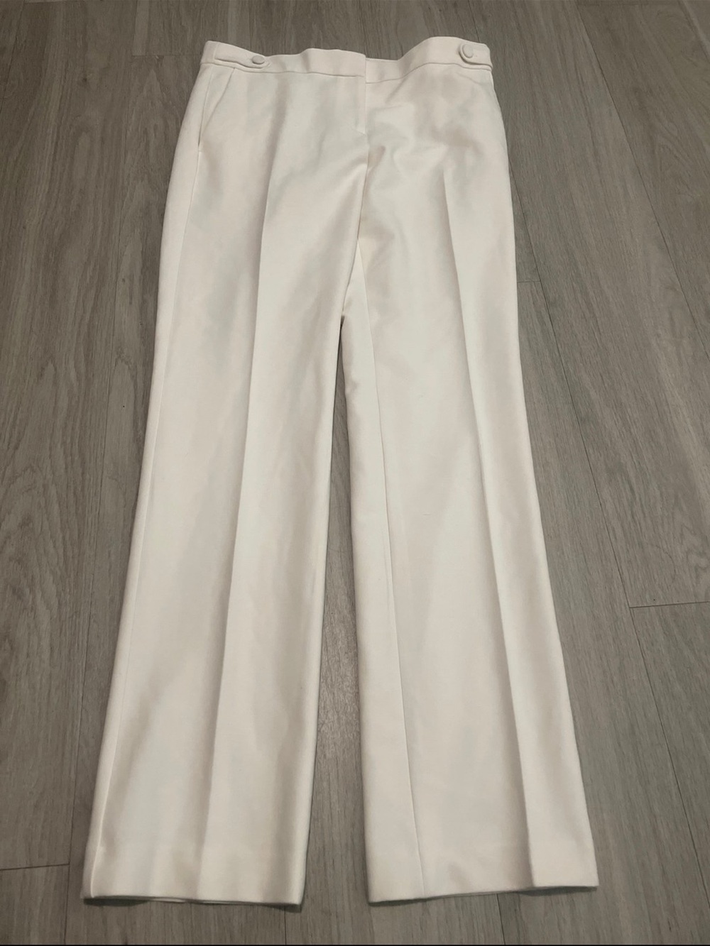 Ann Taylor Cream Wide-Leg Dress Pants